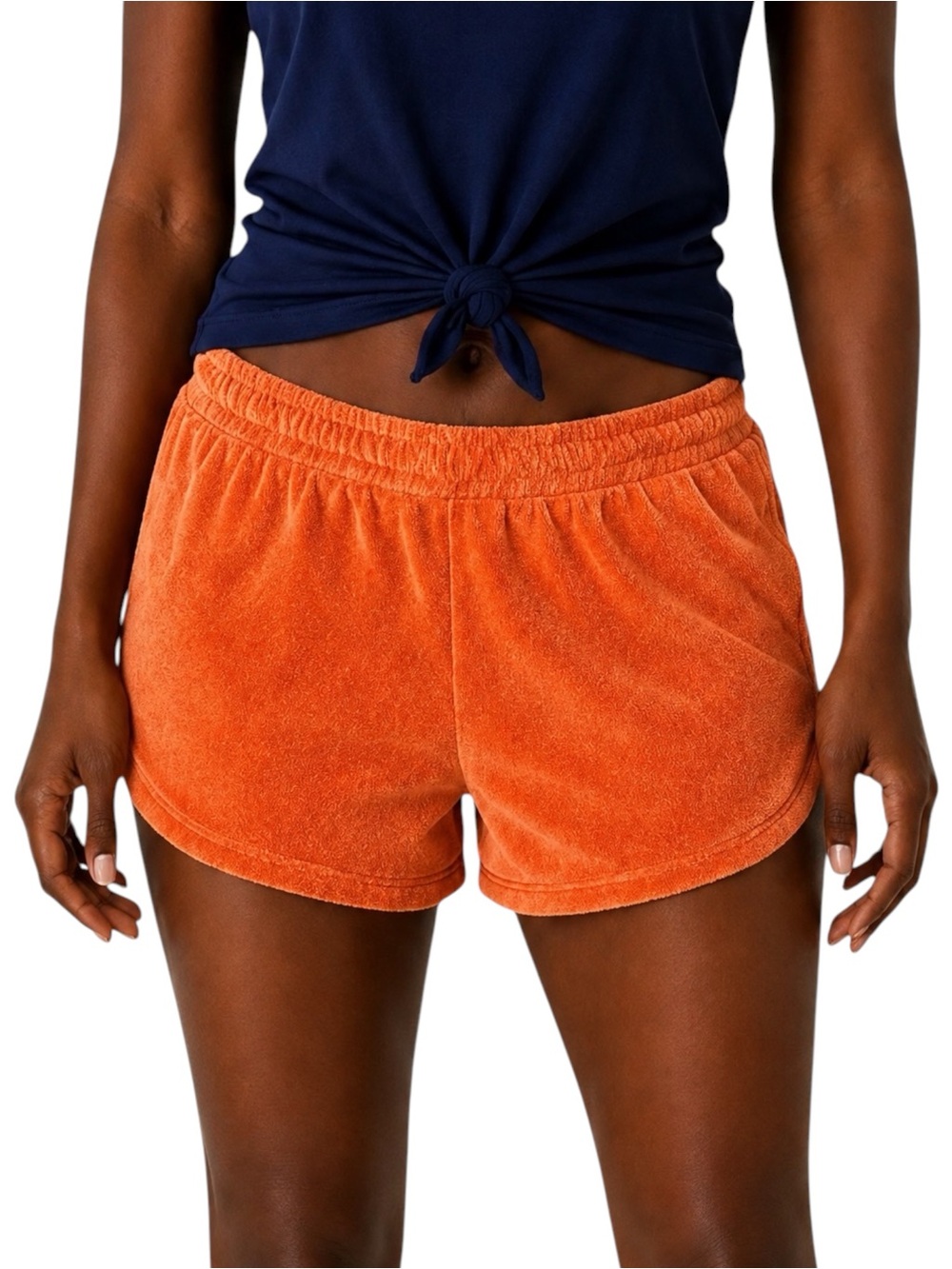 BEYOND YOGA Orange Terrycloth Shorts XS